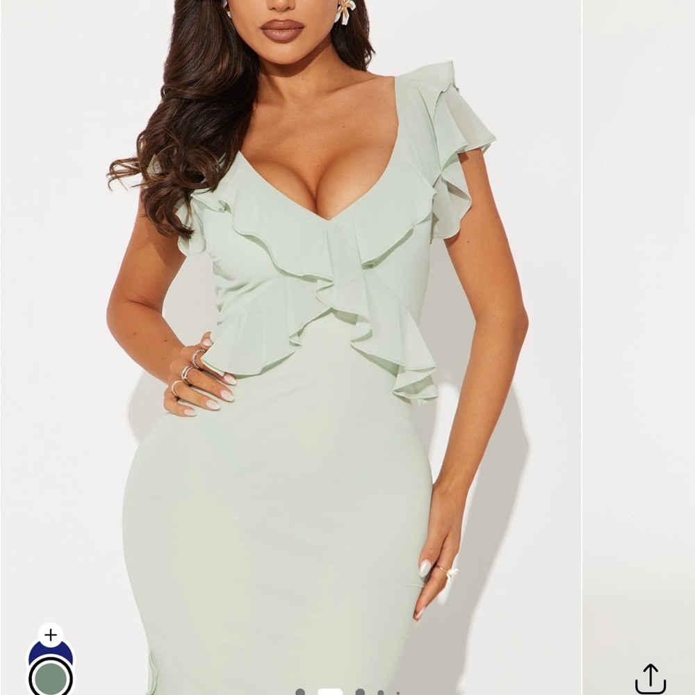Mint Green Ruffle Dress